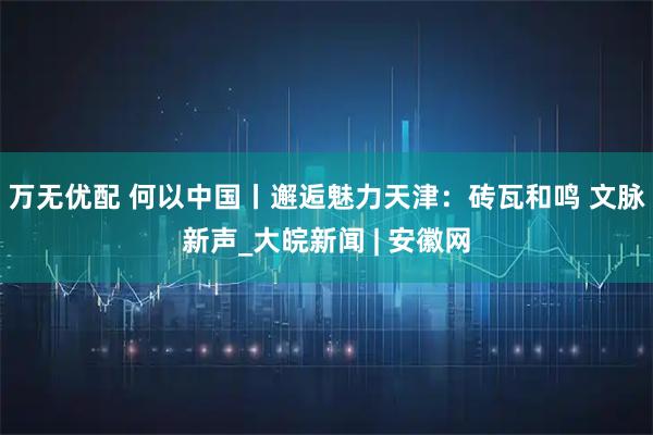 万无优配 何以中国丨邂逅魅力天津：砖瓦和鸣 文脉新声_大皖新闻 | 安徽网