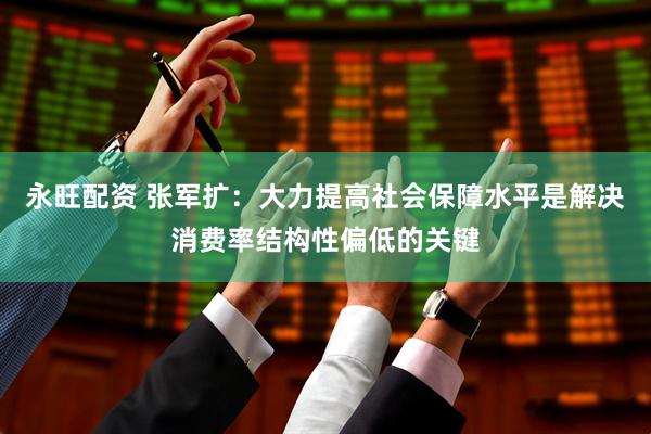 永旺配资 张军扩:大力提高社会保障水平是解决消费率结构性偏低的关键