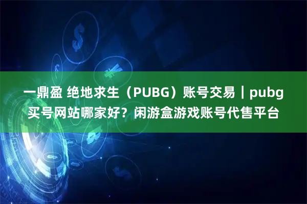 一鼎盈 绝地求生(PUBG)账号交易|pubg买号网站哪家好?闲游盒游戏账号代售平台