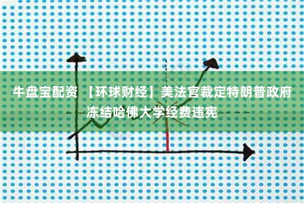牛盘宝配资 【环球财经】美法官裁定特朗普政府冻结哈佛大学经费违宪